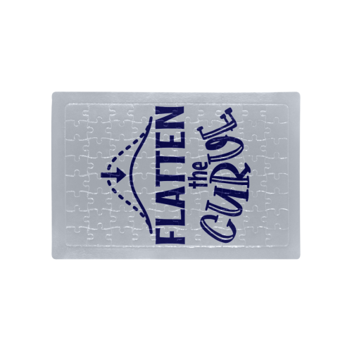 Flatten the Curve - vertical - steel grey and dark blue A4 Size Jigsaw Puzzle (Set of 80 Pieces)