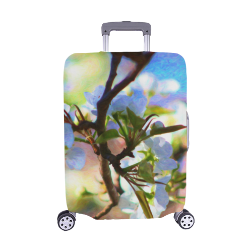Pear Tree Blossoms Luggage Cover/Medium 22"-25"