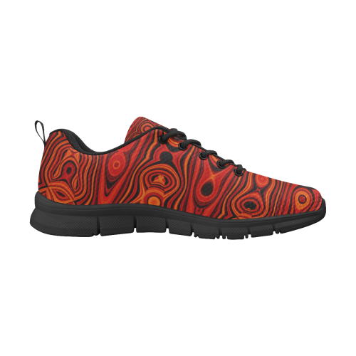 Brown Abstract Pattern Men's Breathable Running Shoes (Model 055)