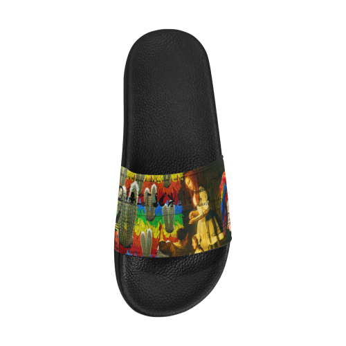 AND THIS, IS THE RAINBOW BRUSH CACTUS. II Women's Slide Sandals (Model 057)