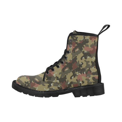 CAMOUFLAGE-WOODLAND Martin Boots for Women (Black) (Model 1203H)