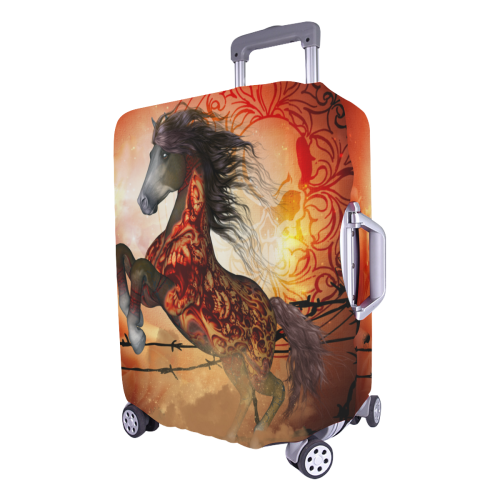 Awesome creepy horse with skulls Luggage Cover/Large 26"-28"