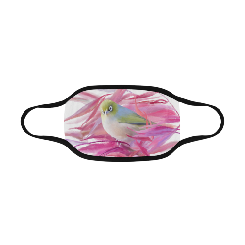 Cute little SilverEye, angry bird watercolor Mouth Mask
