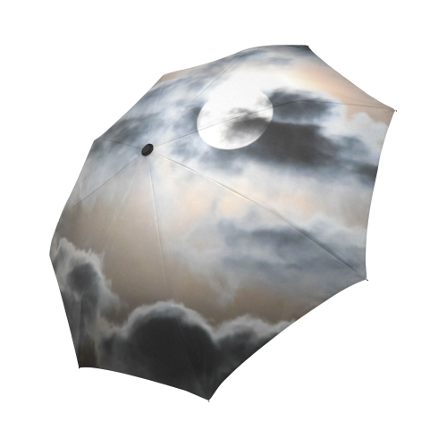 Dark Clouds And Full Moon In The Night Sky Auto-Foldable Umbrella (Model U04)