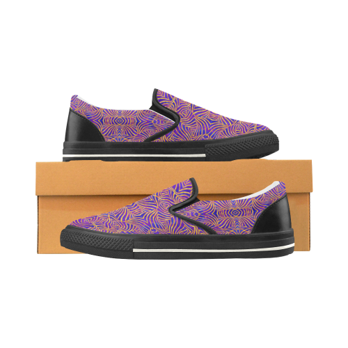 Deeper Into Madness black Men's Slip-on Canvas Shoes (Model 019)