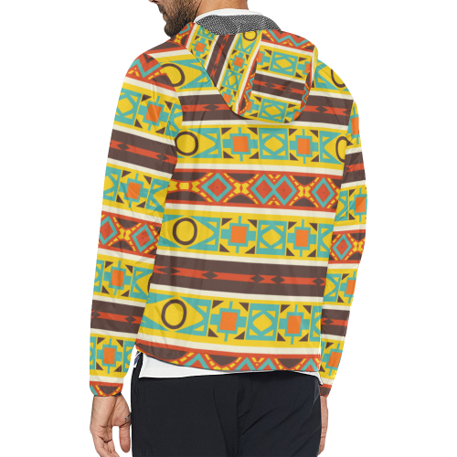 Ovals rhombus and squares Unisex All Over Print Windbreaker (Model H23)
