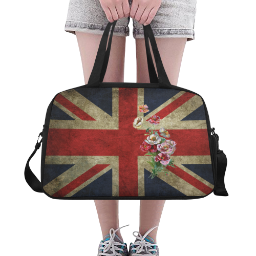 Union Jack Flowers Fitness Handbag (Model 1671)