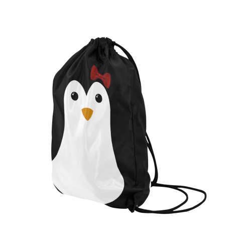 Penguin Kawaii Style Girl Medium Drawstring Bag Model 1604 (Twin Sides) 13.8"(W) * 18.1"(H)