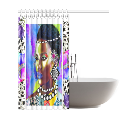 DIVERSE strong white Shower Curtain 69"x70"