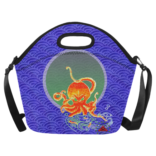 The Lowest of Low Japanese Angry Octopus Neoprene Lunch Bag/Large (Model 1669)