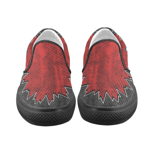 RED | BLK Men's Unusual Slip-on Canvas Shoes (Model 019)