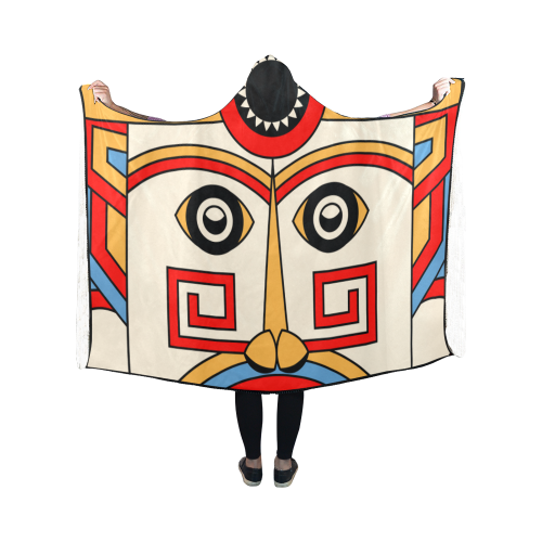 Aztec Religion Tribal Hooded Blanket 50''x40''