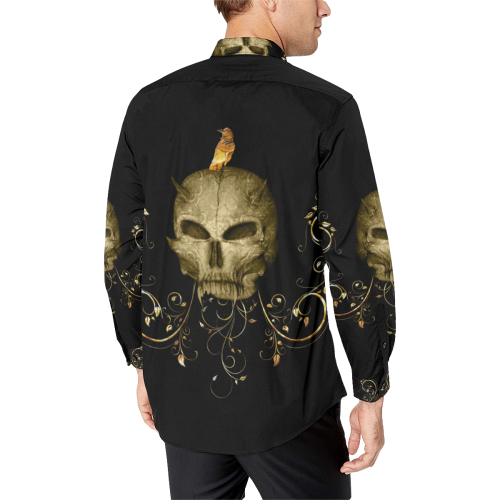 The golden skull Men's All Over Print Casual Dress Shirt (Model T61)