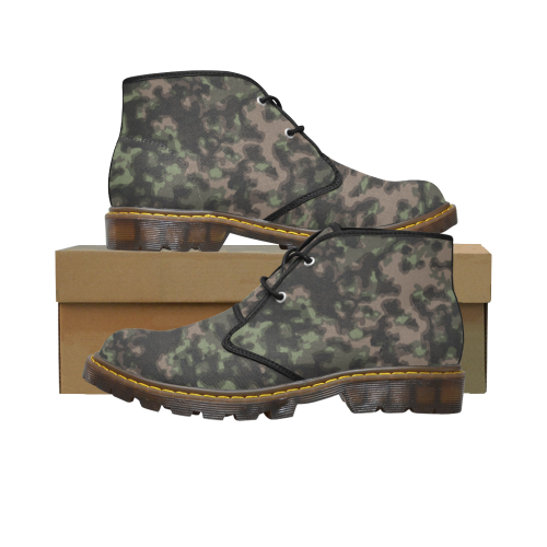 rauchtarn spring camouflage Men's Canvas Chukka Boots (Model 2402-1)