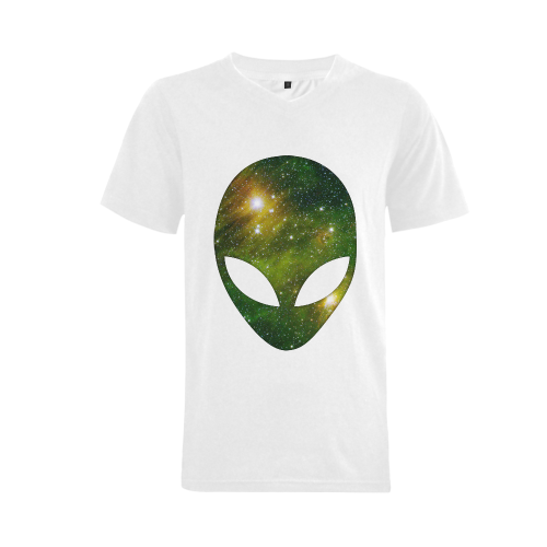 Cosmic Alien - Galaxy - Stars Men's V-Neck T-shirt  Big Size(USA Size) (Model T10)