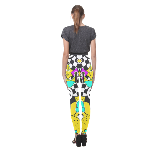 Shapes on a yellow background Cassandra Women's Leggings (Model L01)
