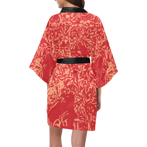 Flame Scarlet & Cantaloupe Kimono Robe