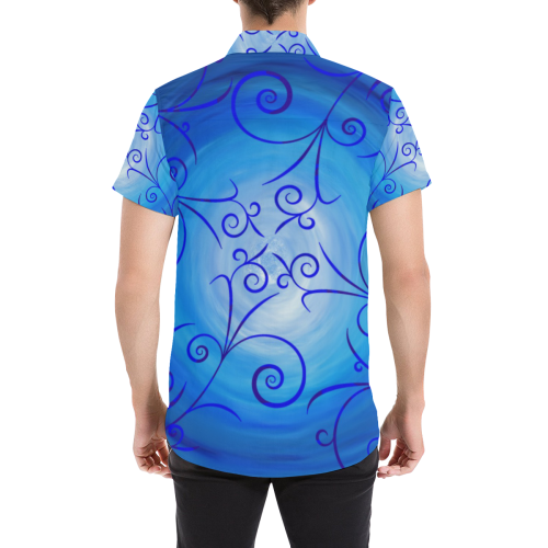 Blau Blau Batik Men's All Over Print Short Sleeve Shirt (Model T53)