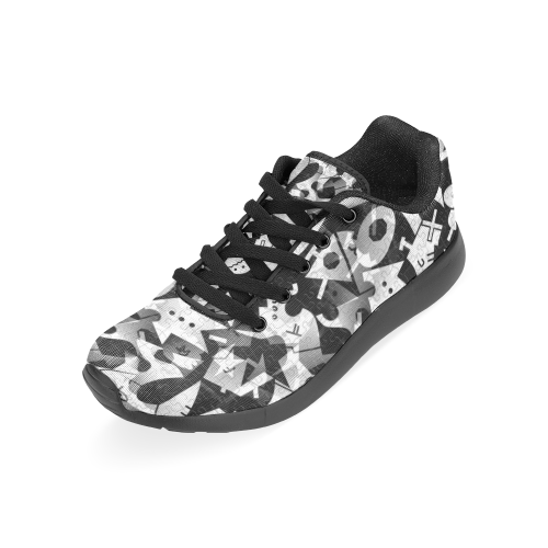 Black and White Pop Art by Nico Bielow Women’s Running Shoes (Model 020)