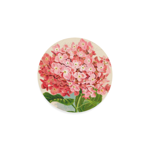 pink hydrangia Round Coaster