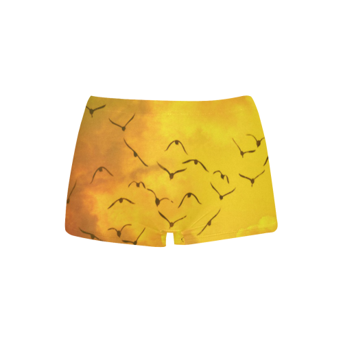 Trendy Birds, yellow by JamColors Women's All Over Print Boyshort Panties (Model L31)