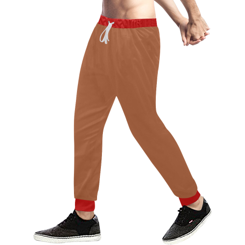 RB02 Brown And Red Pants Men's All Over Print Sweatpants/Large Size (Model L11)