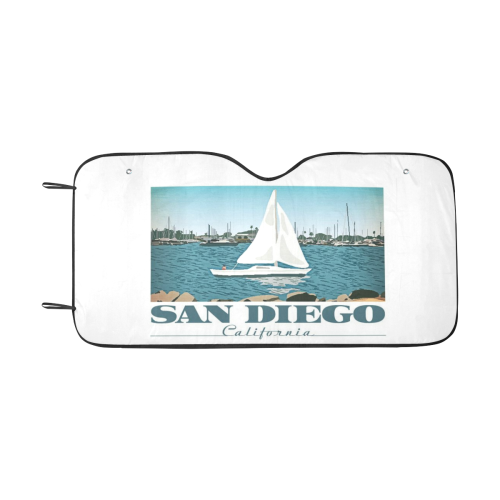 San Diego, California Spanish Landing Car Sun Shade 55"x30"