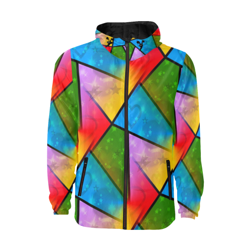 New Pop by NIco Bielow All Over Print Quilted Windbreaker for Men (Model H35)