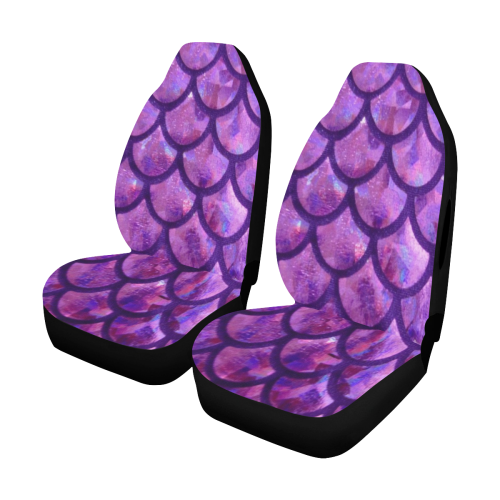 Mermaid SCALES purple Car Seat Cover Airbag Compatible (Set of 2)