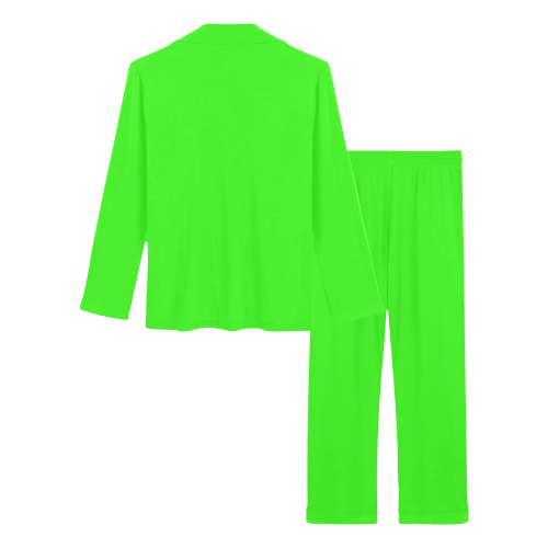 color neon green Women's Long Pajama Set