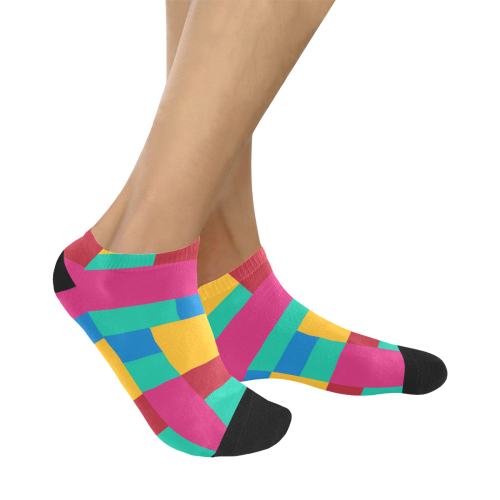 Rainbow Color Blocks Women's Ankle Socks