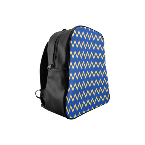 chevron Jaune/Bleu School Backpack (Model 1601)(Small)