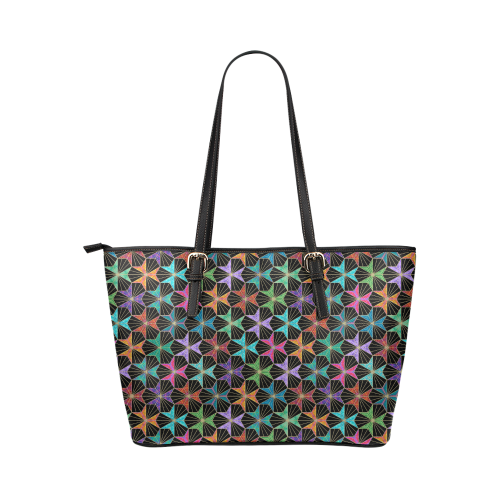 Tri Hexas Leather Tote Bag/Small (Model 1651)