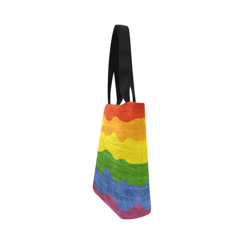 Gay Pride - Rainbow Flag Waves Stripes 3 Canvas Tote Bag (Model 1657)