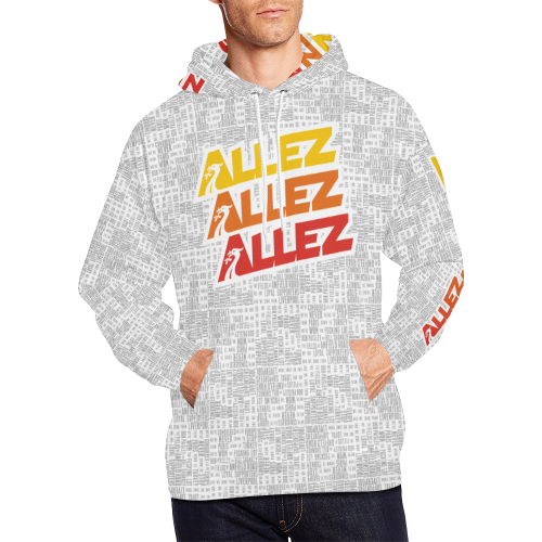 Allez Allez Allez White All Over Print Hoodie for Men (USA Size) (Model H13)