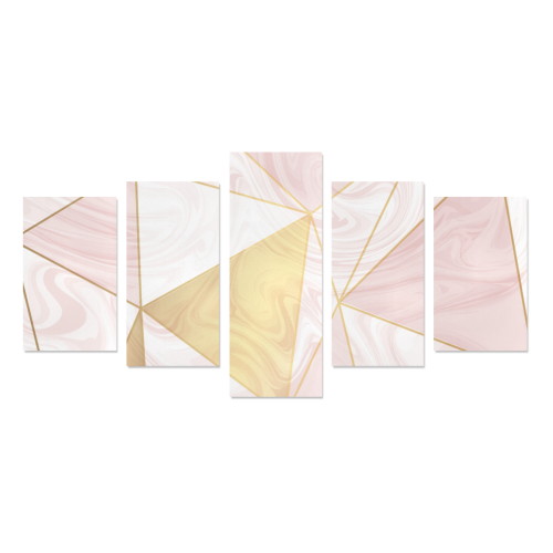 Abstract Art Pinks and Gold Canvas Print Sets C (No Frame)