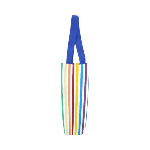 Rainbow Stripes with White Canvas Tote Bag (Model 1657)