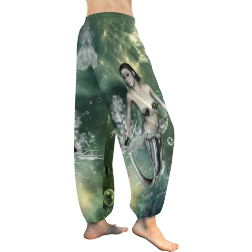 Awesome mermaid in the deep ocean Women's All Over Print Harem Pants (Model L18)