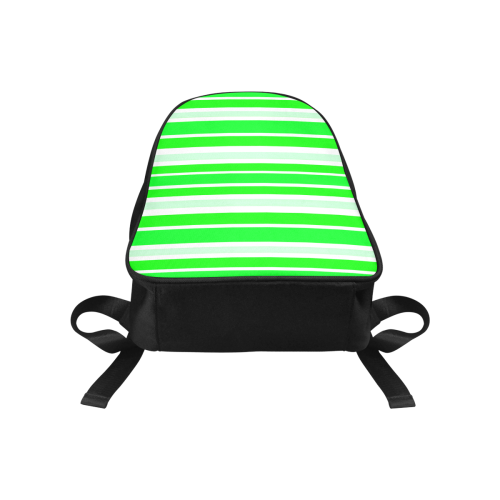 Neon Green Stripes Fabric School Backpack (Model 1682) (Medium)