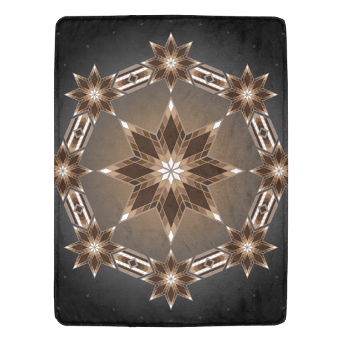 Morning Stars Circle Brown Ultra-Soft Micro Fleece Blanket 60"x80"