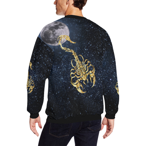 Scorpio and Moon All Over Print Crewneck Sweatshirt for Men (Model H18)