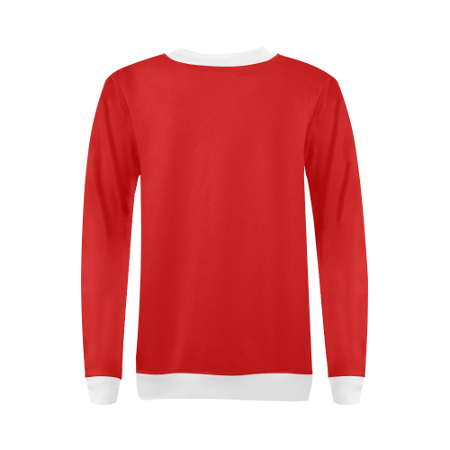 Patchwork Heart Teddy Red/White All Over Print Crewneck Sweatshirt for Women (Model H18)