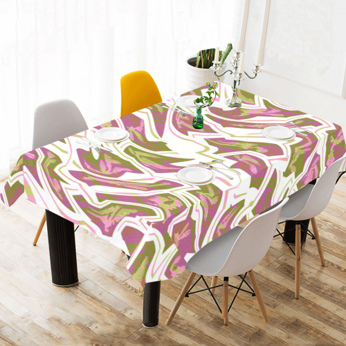 Abstract 35 WQ Cotton Linen Tablecloth 60"x120"