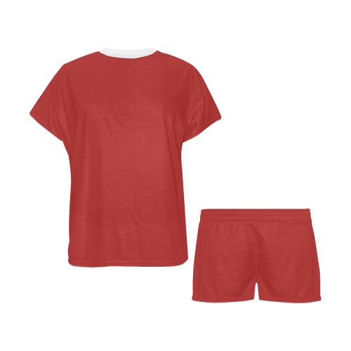 color firebrick Women's Short Pajama Set