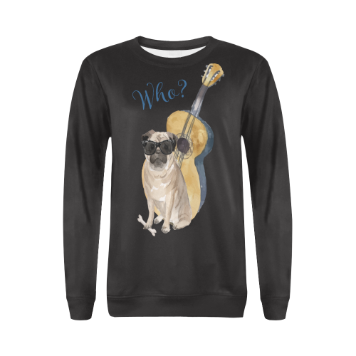 Doctor Pug All Over Print Crewneck Sweatshirt for Women (Model H18)