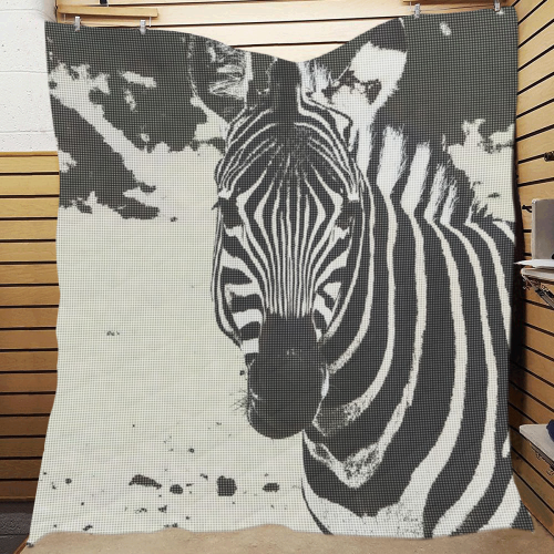 Urban Pop Art Zebra by JamColors Quilt 70"x80"