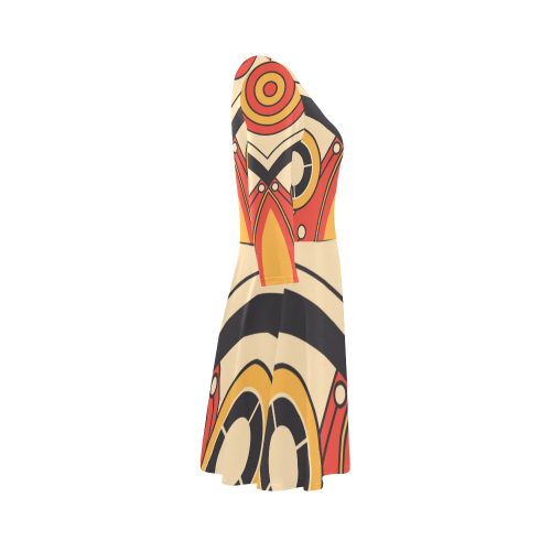 Geo Aztec Bull Tribal 3/4 Sleeve Sundress (D23)