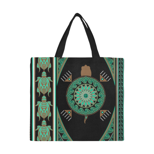 Turtle Green All Over Print Canvas Tote Bag/Large (Model 1699)
