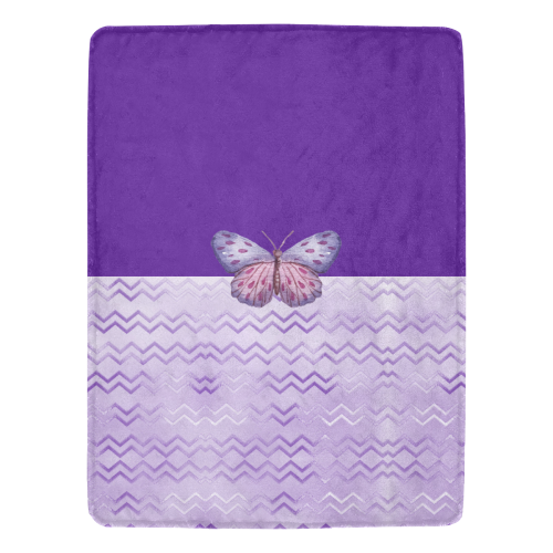 Purple Butterfly Chevron Ultra-Soft Micro Fleece Blanket 60"x80"