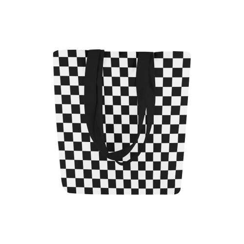 Checkerboard Black and White Canvas Tote Bag (Model 1657)